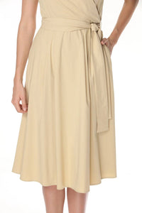 Joseph Ribkoff - Belted Poplin Midi Wrap Dress