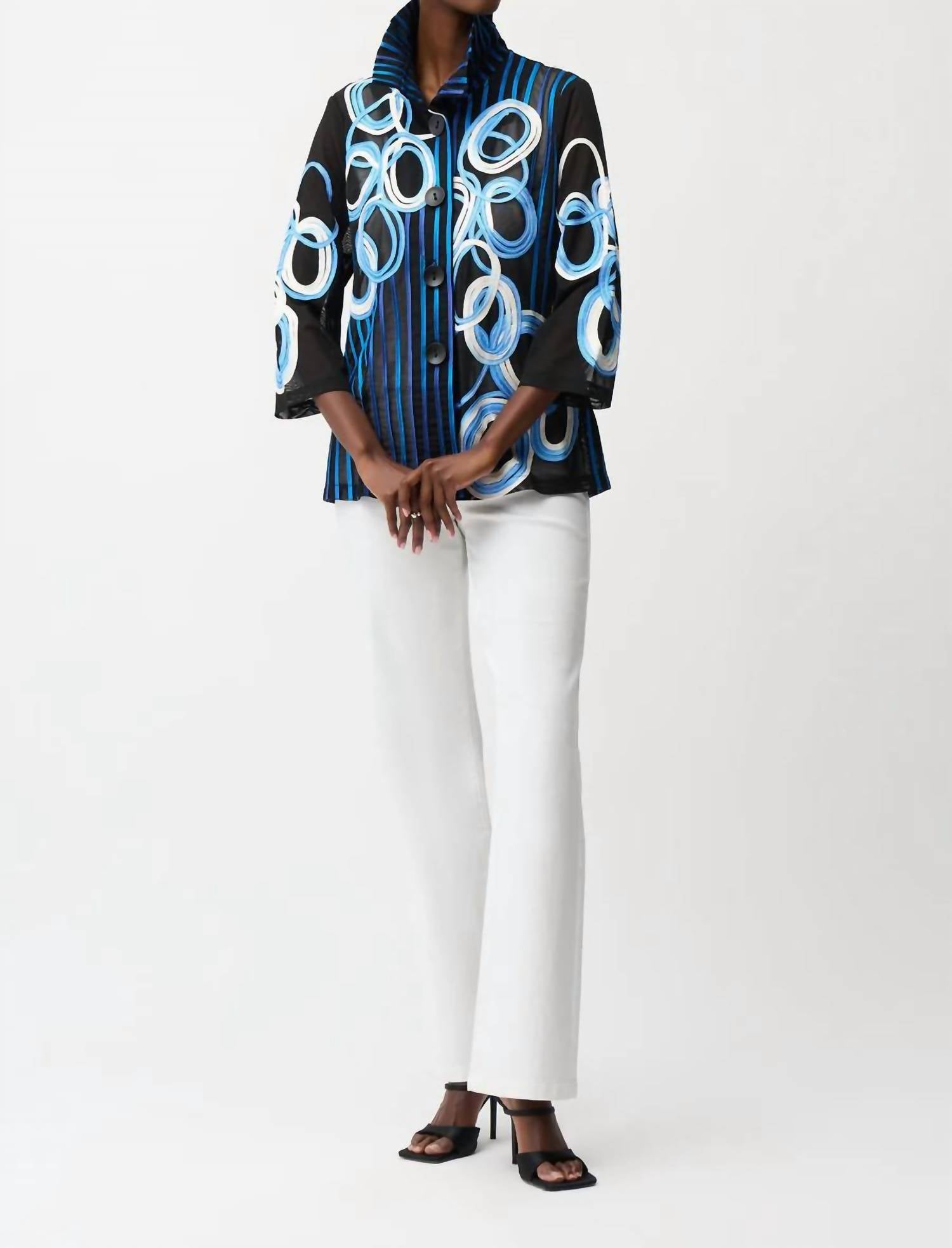 Joseph Ribkoff - Mesh & Satin Soutache Blouse Jacket