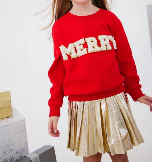 Lola + The Boys - Girls Merry Pearl Sweatshirt