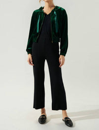 Sugarlips - Everson Velvet Cropped Zip Up Hoodie