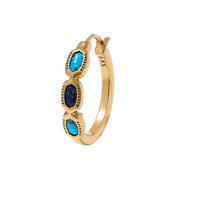 Kendra Scott Women's Mini Elisa Hoop Earrings in vintage gold blue mix - women's jewelry - alternate view
