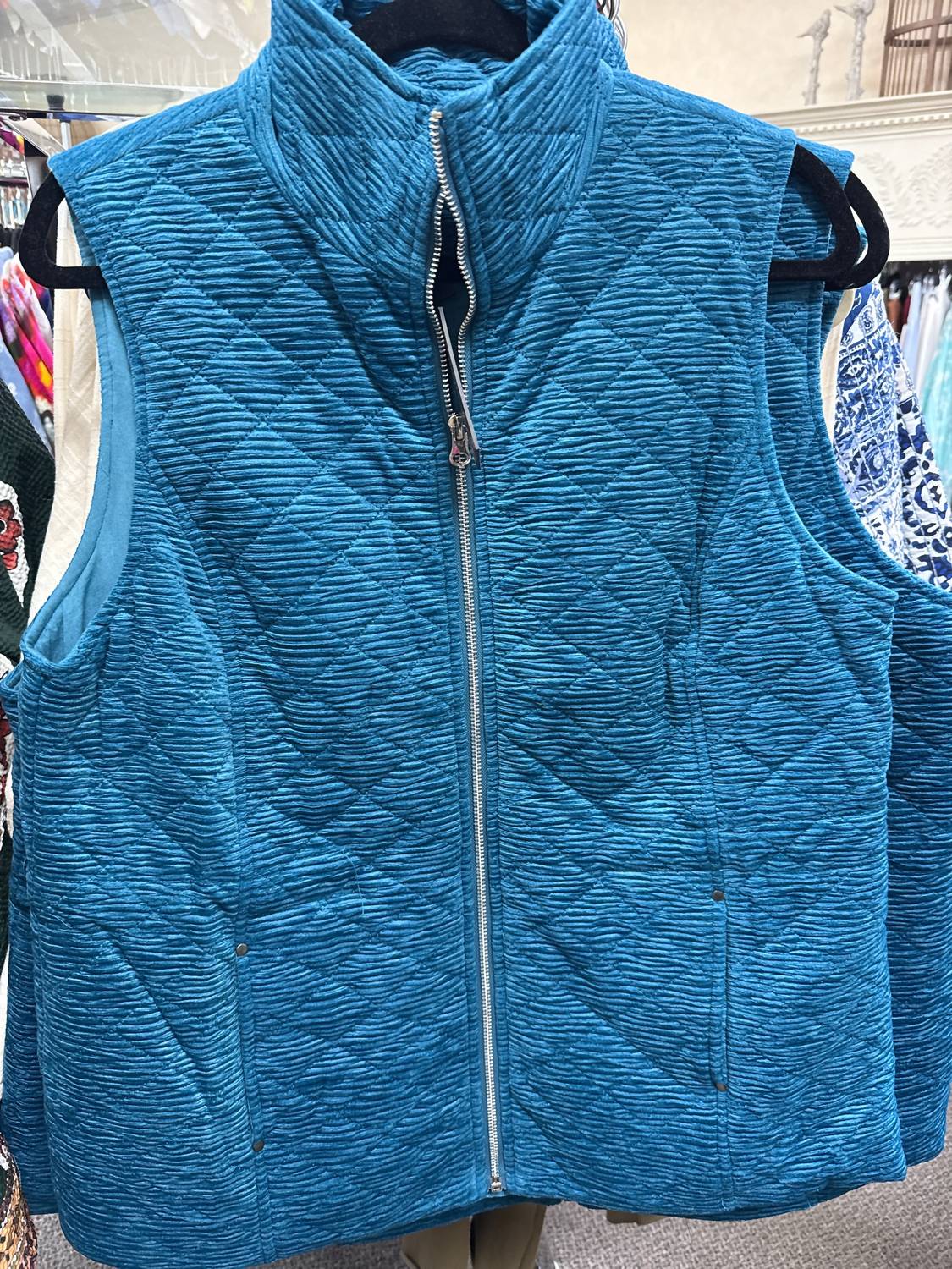 Ethyl Women's Quilted Vest in teal - women's jacket
