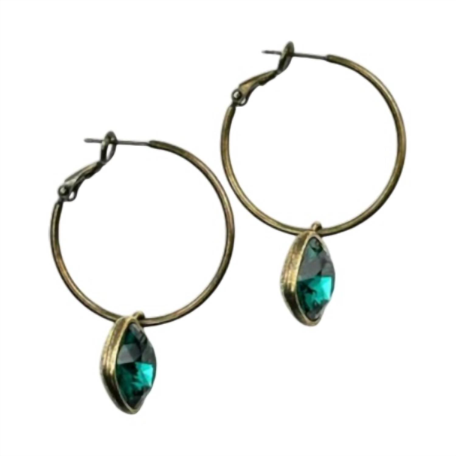 Pink Panache - Women's Hoop Earrings With Crystal