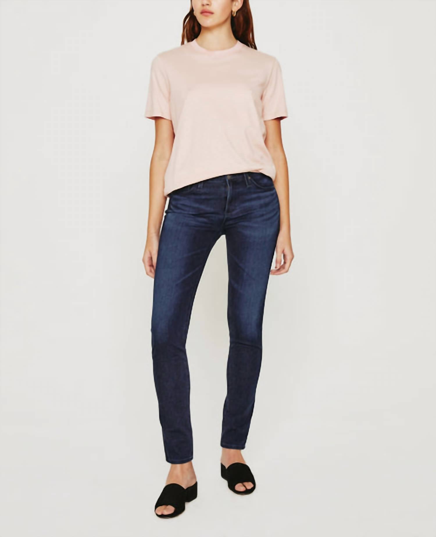 AG Jeans Jagger Crew Short Sleeve Tee in pearl mauve ivory dust - women's t-shirt