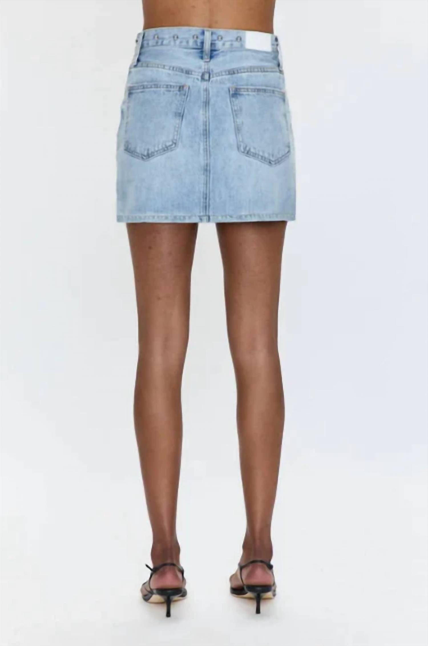 Pistola - Skye Studded Denim Mini Skirt
