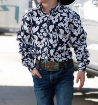 Cinch - Boy's Long Sleeves Hibiscus Print