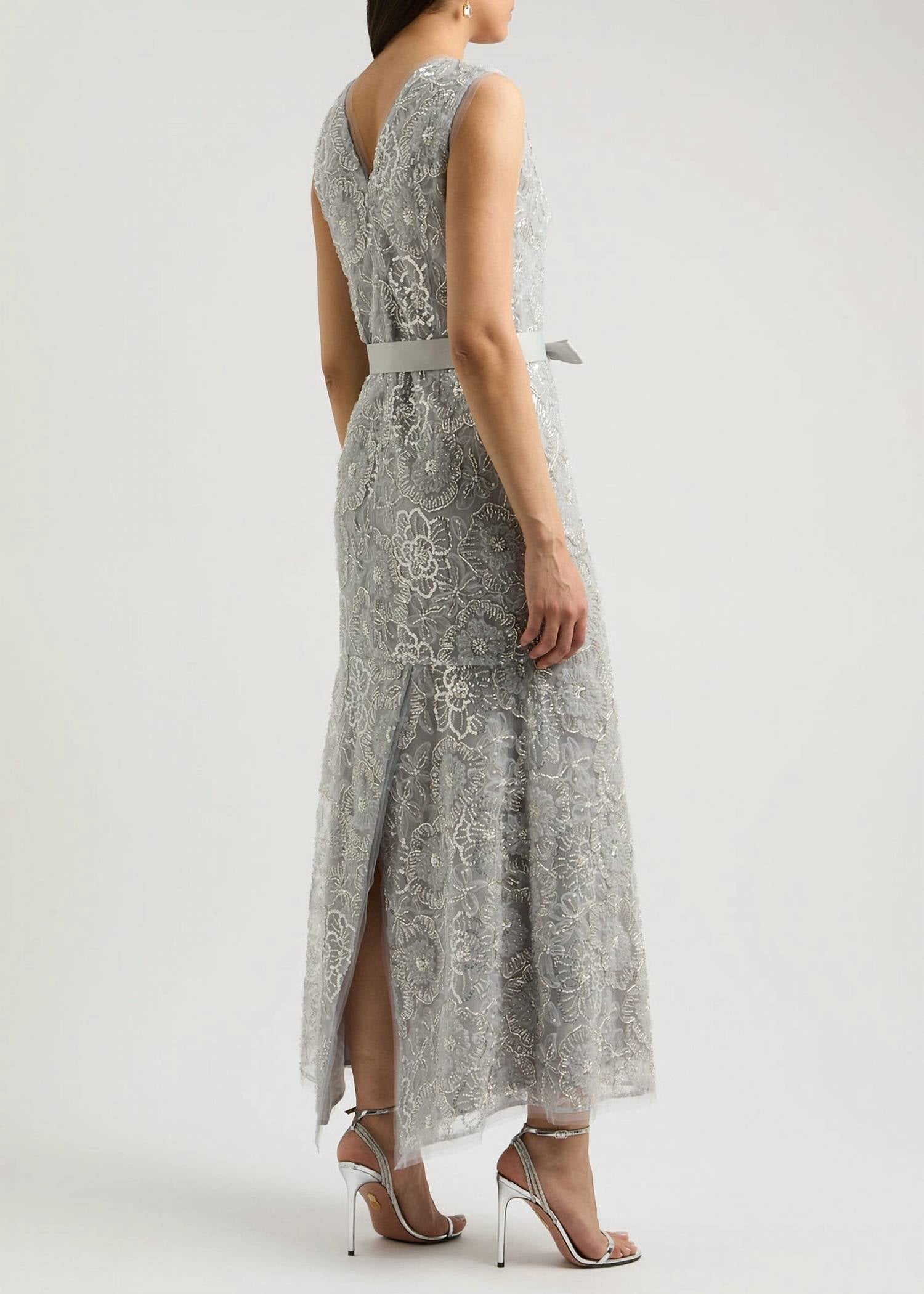 Huishan Zhang - Esma Embellished Tulle Maxi Dress