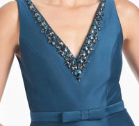 SACHIN & BABI Garda Crystal Embellished Mikado Gown in bottle green - women's dress - alternate view