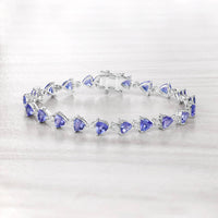 Diana M Jewels Women's Trillion Natural Tanzanite Bracelet (9.24 Ct) - Bold in 14k white gold - women's jewelry - detail view