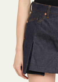 Sacai - Denim Box Pleat Shorts