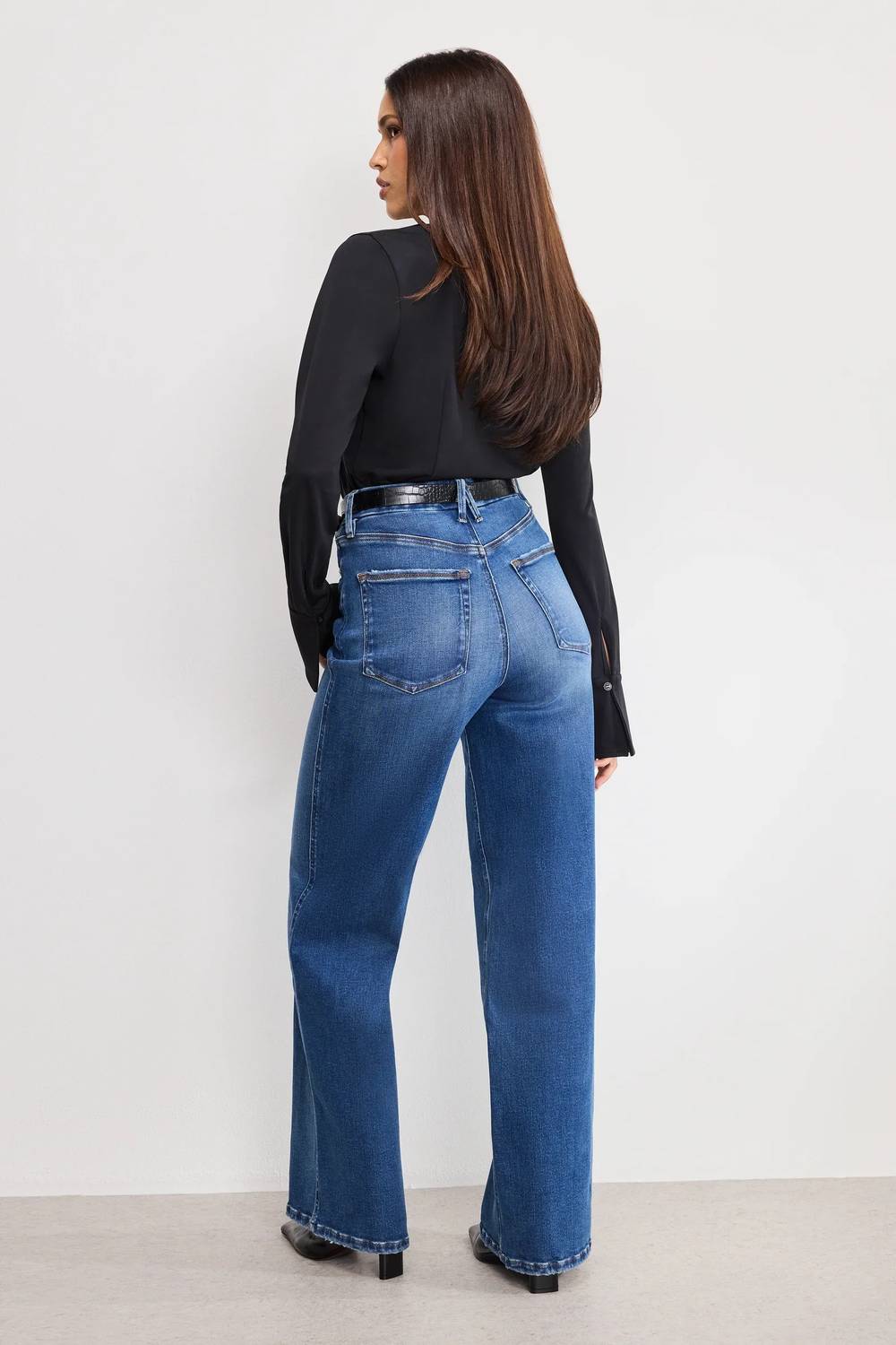 Good American - Soft Tech Good Skate Wide Leg Jeans
