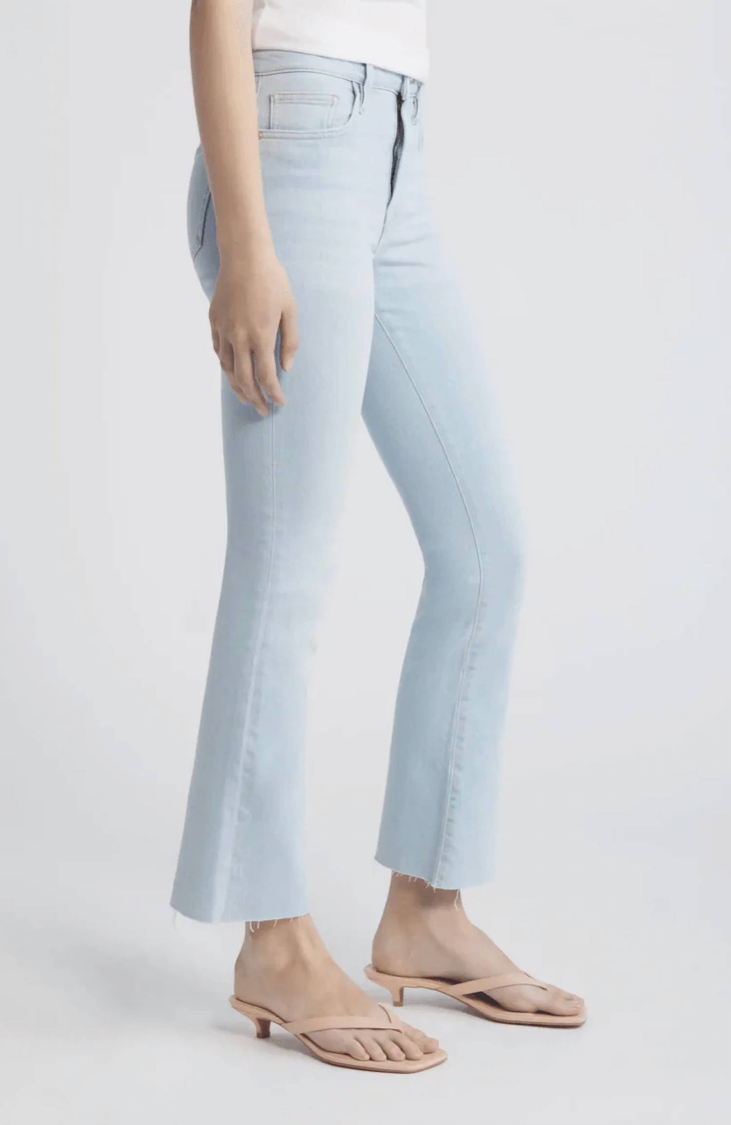 Frame - Le Crop Leg Mini Boot Cut Raw Fray Jeans
