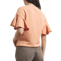 Ulla Johnson Women's Maia Top in pale coral - women's t-shirt - detail view