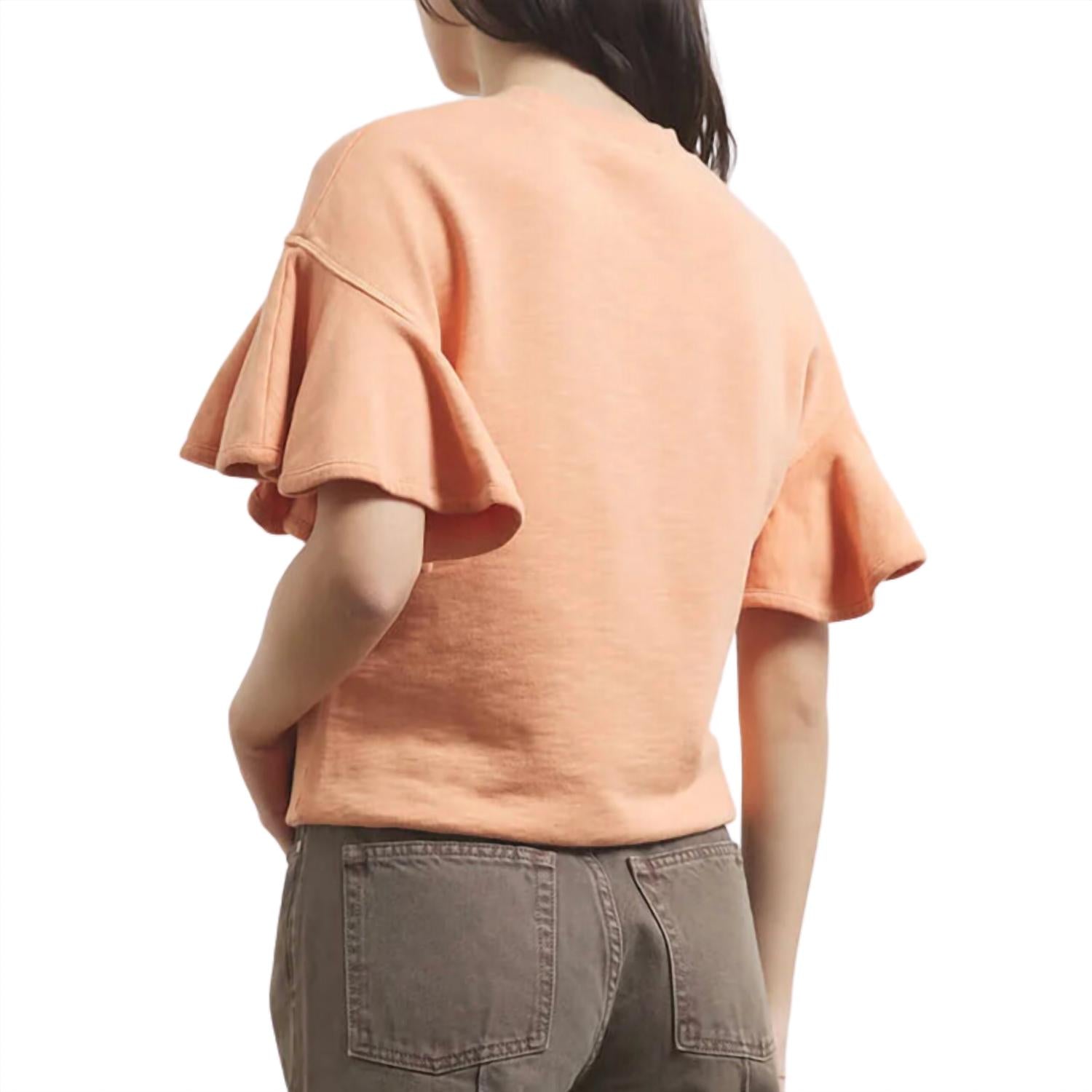 Ulla Johnson Women's Maia Top in pale coral - women's t-shirt - detail view