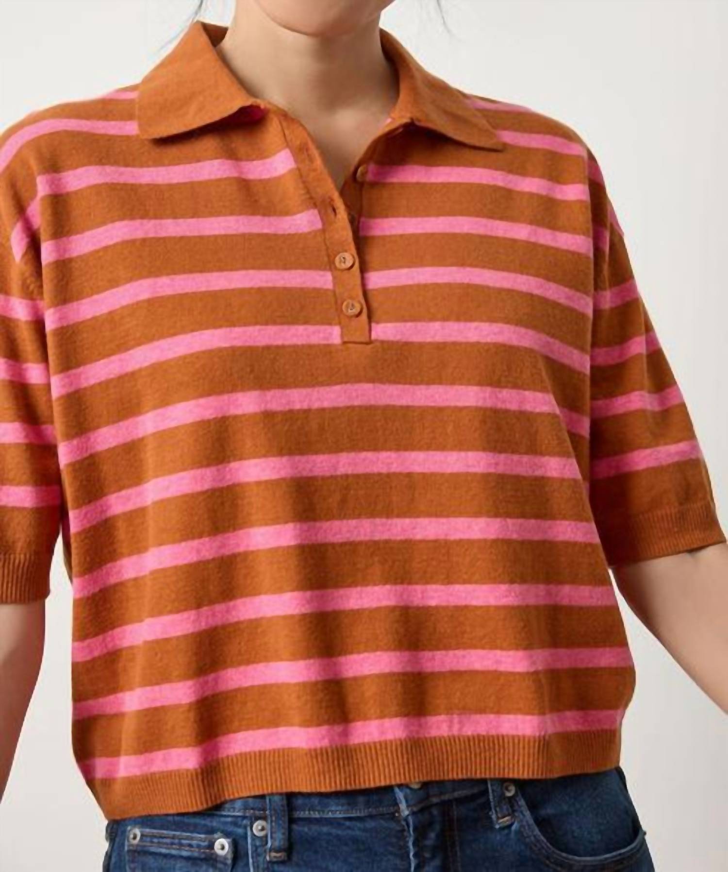 Lilla P - Drop Shoulder Polo Neck Sweater