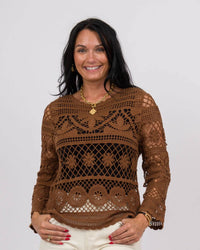 Paparazzi - Women's Crochet Long Sleeve Blouse