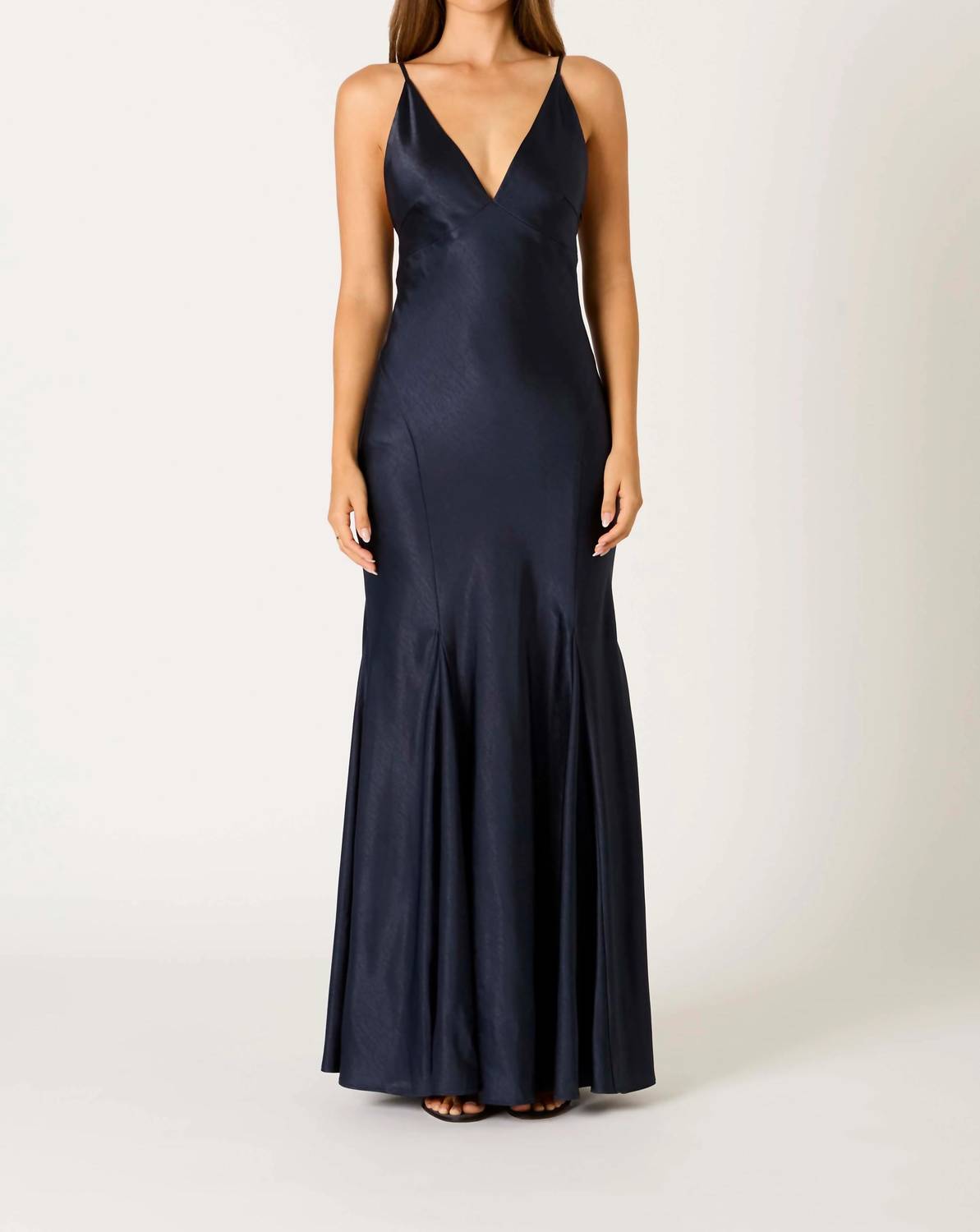 Cotton Candy La - Elvira Fluted Satin Maxi Slip Dress