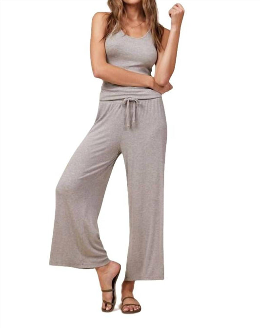 SHIRRED BACK CROP CULOTTE PANT