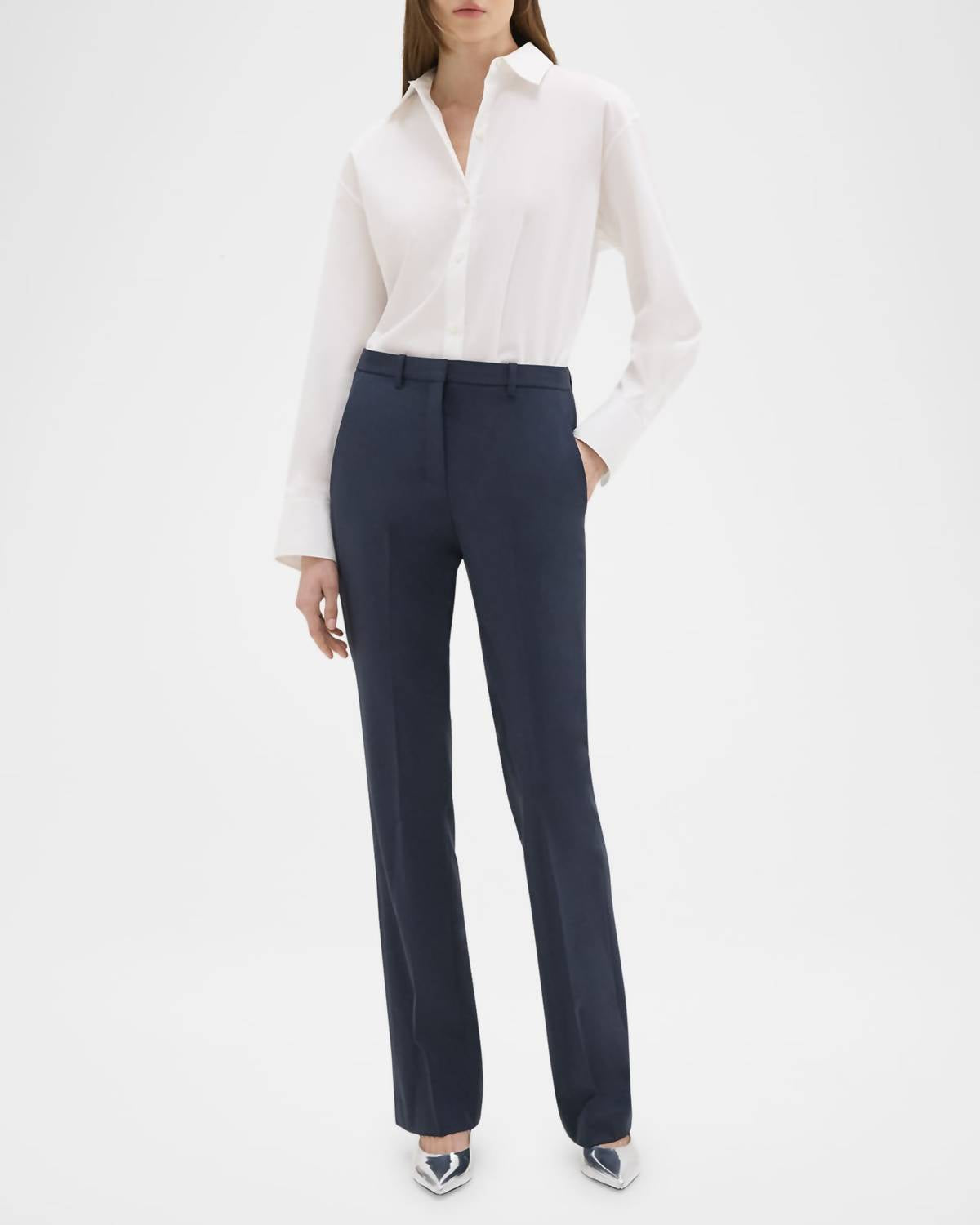 Theory - Traceable Wool Slim Straight-leg Trousers
