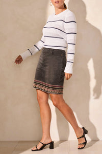 Tribal - Audrey Embroidered Pull-on Skort