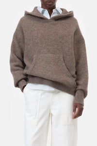 CLOSED Alpaca Wool Mix Hoodie in clay beige - women's top