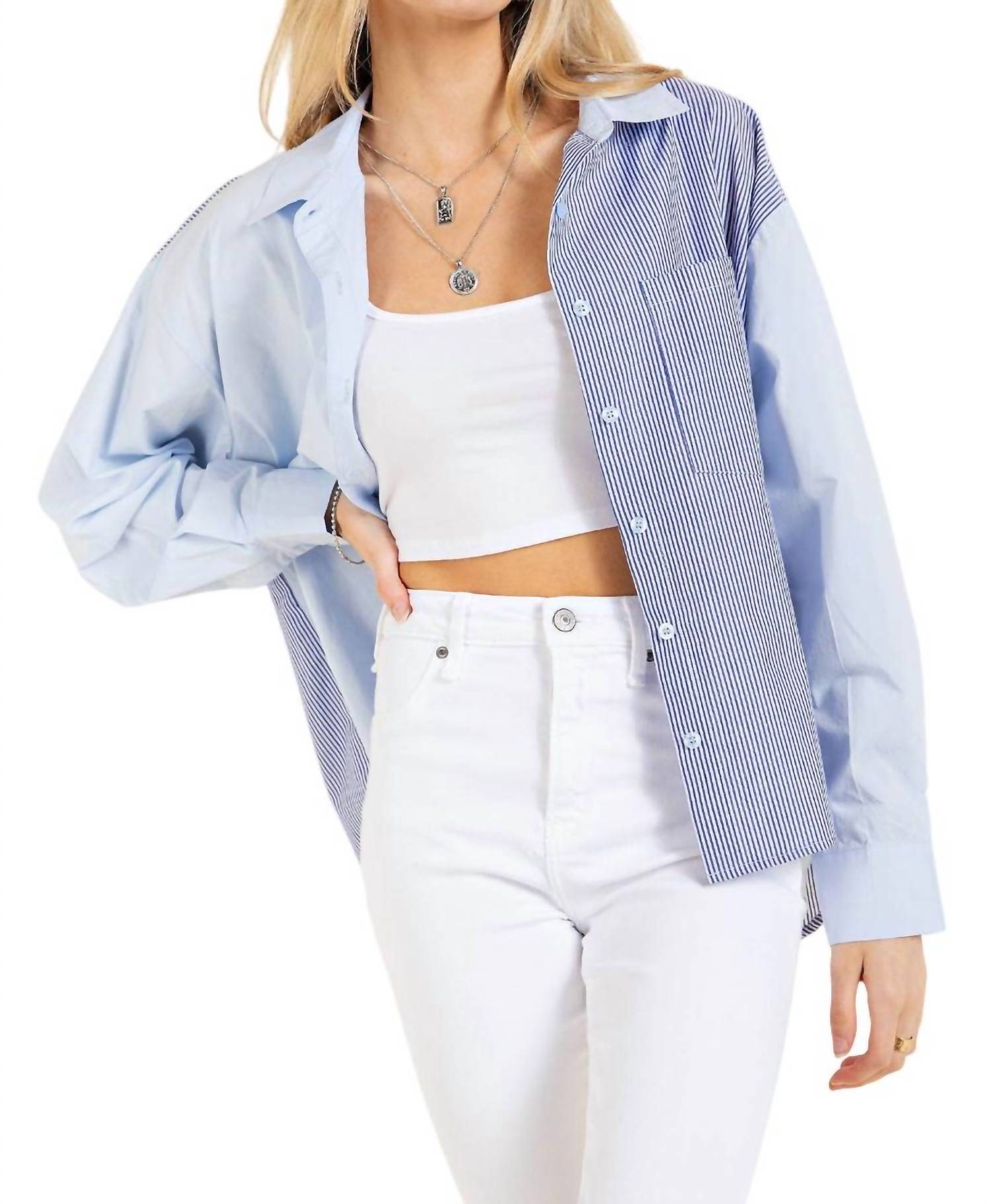 Kori - Mix And Match Stripe Long Sleeve Shirt