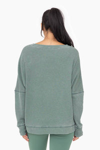 Mono B - Waffle Ribbed Round Neck Pullover