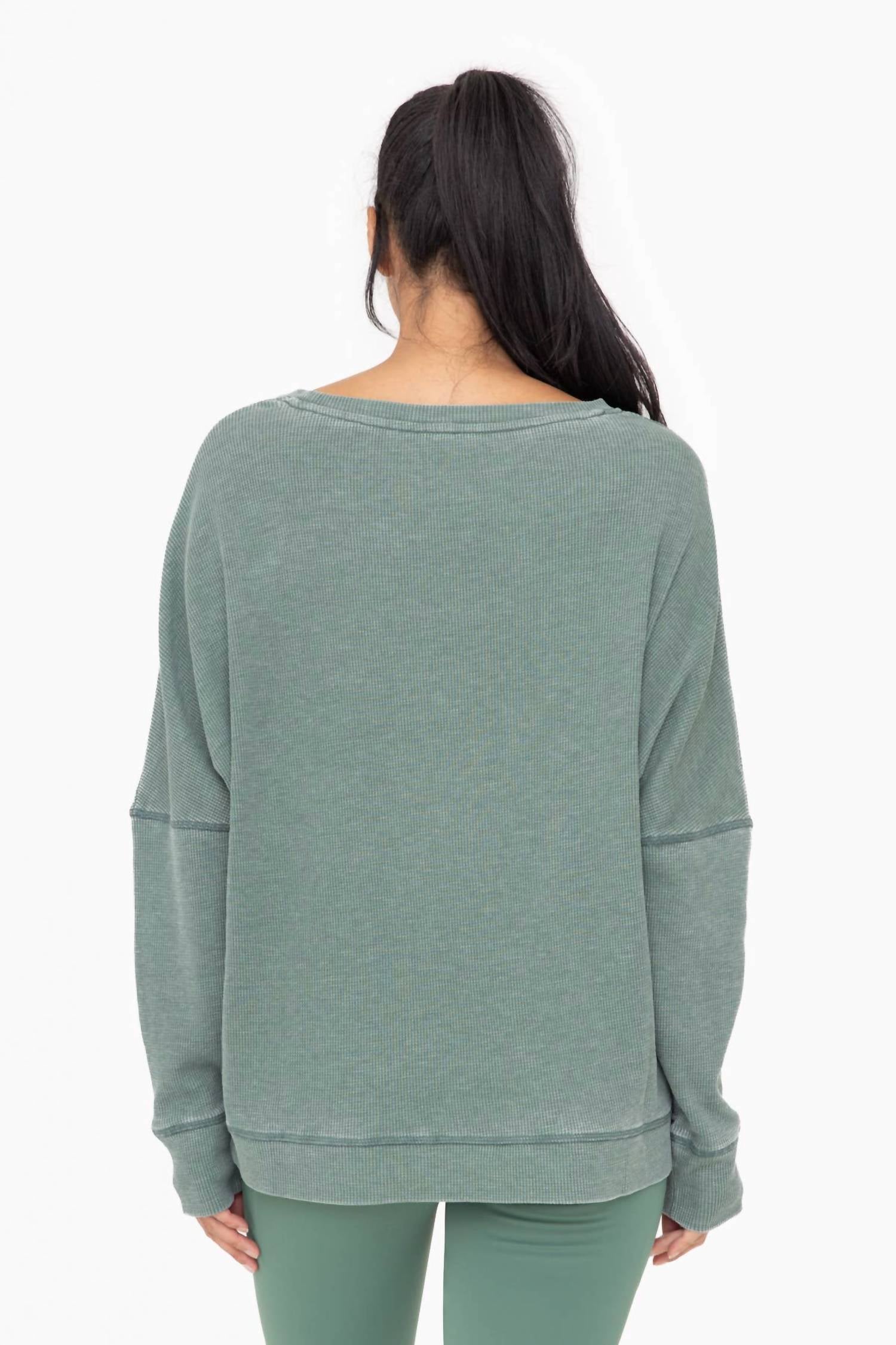 Mono B - Waffle Ribbed Round Neck Pullover