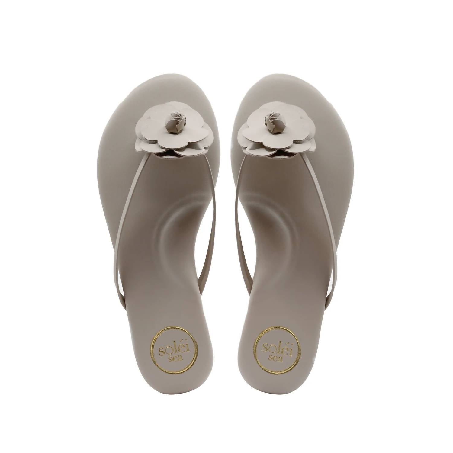 solei sea Women's Valentina Flower Sandals in tan - women's sandal - detail view