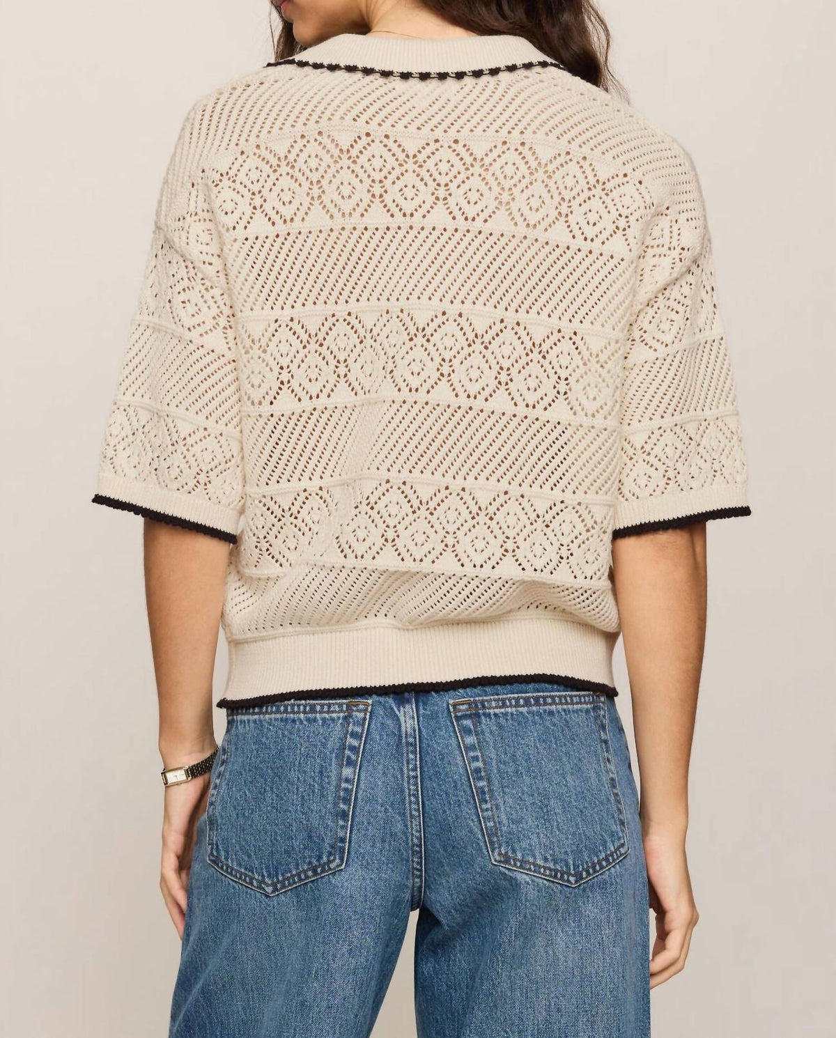 Z Supply - Denman Crochet Polo Sweater