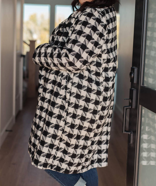 Davi & Dani - Monochromatic Moment Plaid Coat