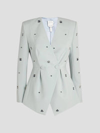 Huishan Zhang - Milo Crystal-embellishe Crepe Jacket