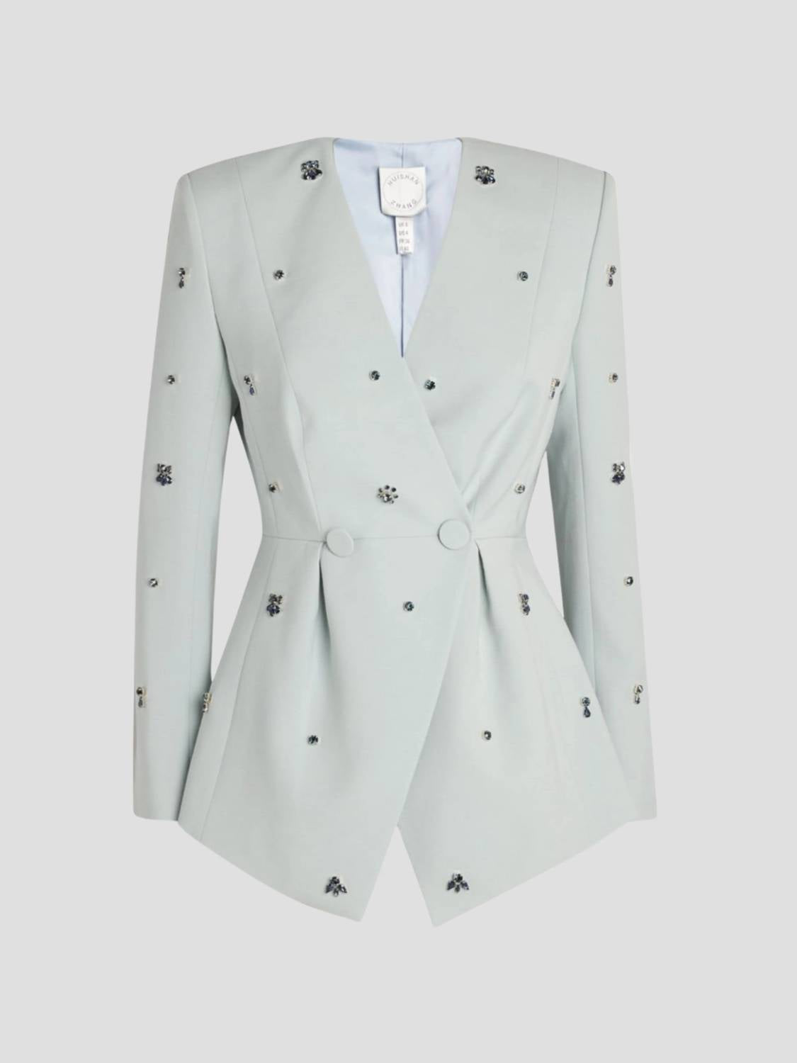 Huishan Zhang - Milo Crystal-embellishe Crepe Jacket