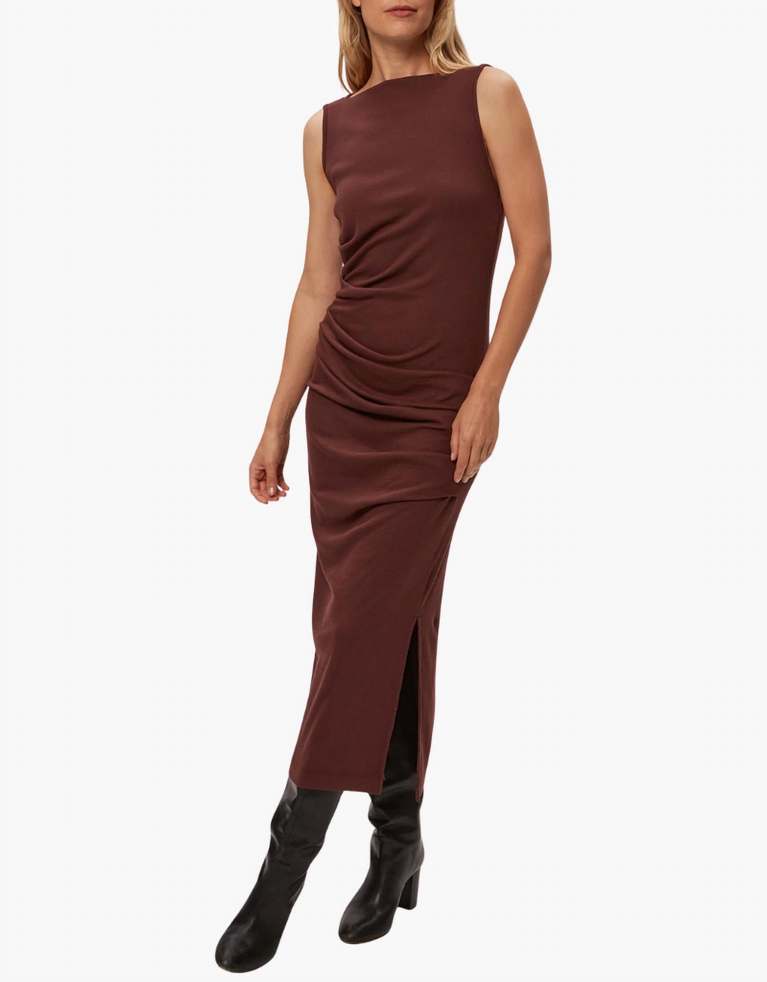 Michael Stars - Reign Knife Neck Midi Pleated Dress