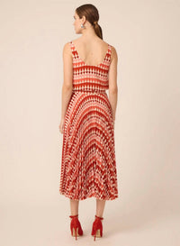 GILNER FARRAR Braylen Pleated Midi Skirt in red multi - women's skirt - alternate view