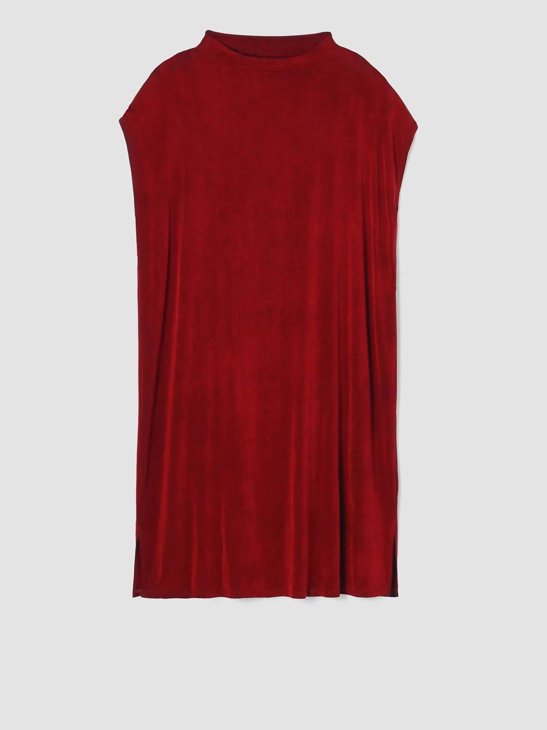 Eileen Fisher - Sueded Cupro Knit Funnel Neck Dress