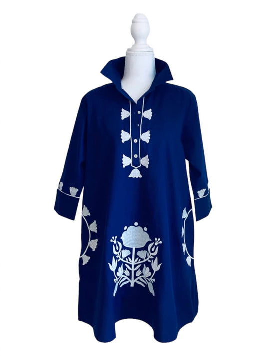 Navybleu - Camille Embroidered Tunic Dress