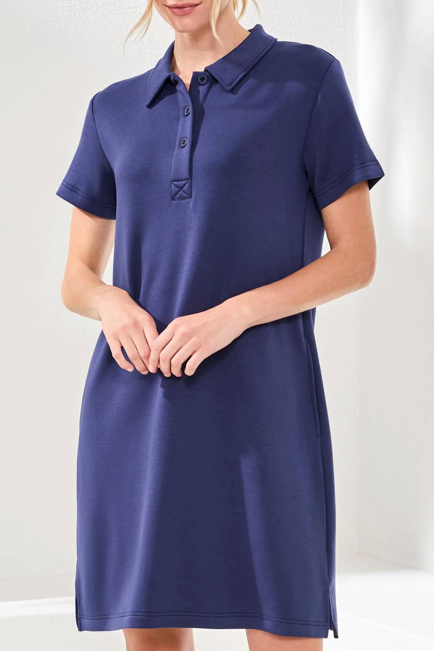 Tribal - Techno Lux Scuba Short Sleeve Polo Dress