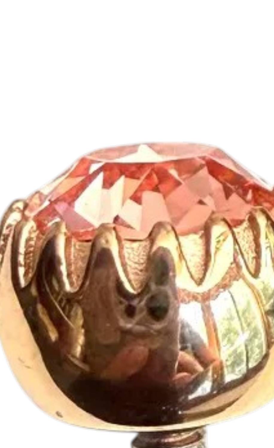 Qudo Women's London Big 10.5mm Jewelry Topper in orange glow rose gold - women's jewelry - detail view