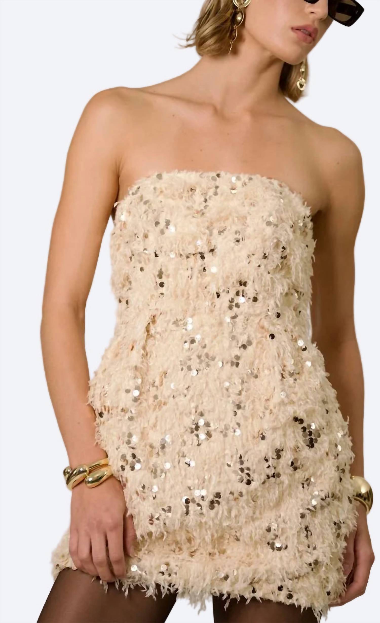 Nonchalant Label - Isabella Faux Fur Mini Dress