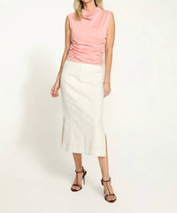 Fdj - Ruched Cap Sleeve Top