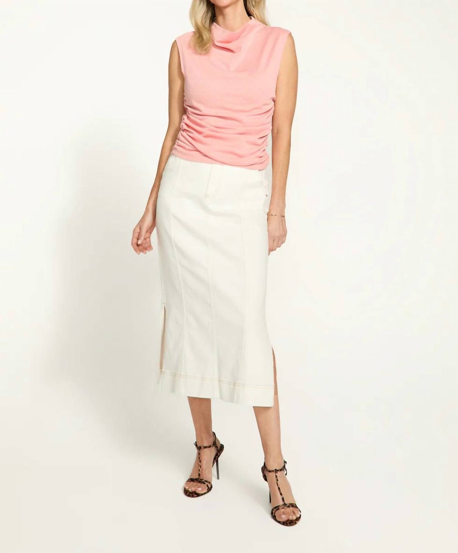 Fdj - Ruched Cap Sleeve Top