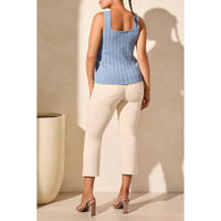 TRIBAL Knit Tank Top in scuba blue - women's tank top - alternate view