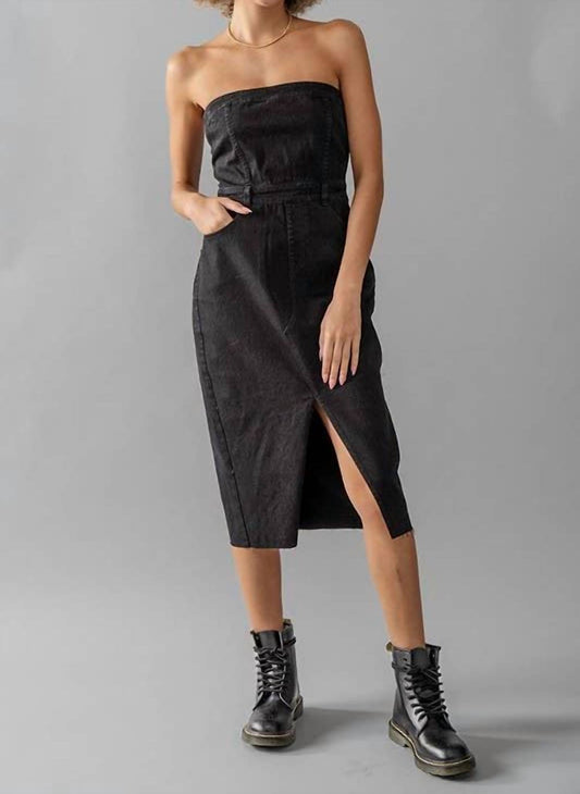 Urban Daizy - Strapless Denim Midi Dress