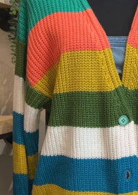 Bibi - Women's Rainbow Button-up Cardigan