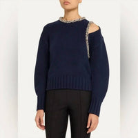 JONATHAN SIMKHAI Monroe Embellished Pullover in blue - women's sweater