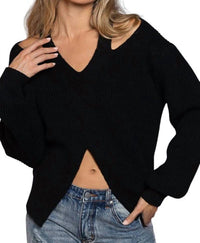 Pol - Lola Front & Top Cutout Knit Sweater