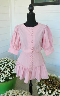 Mable - Women's Peony Blouse And Skirt Set