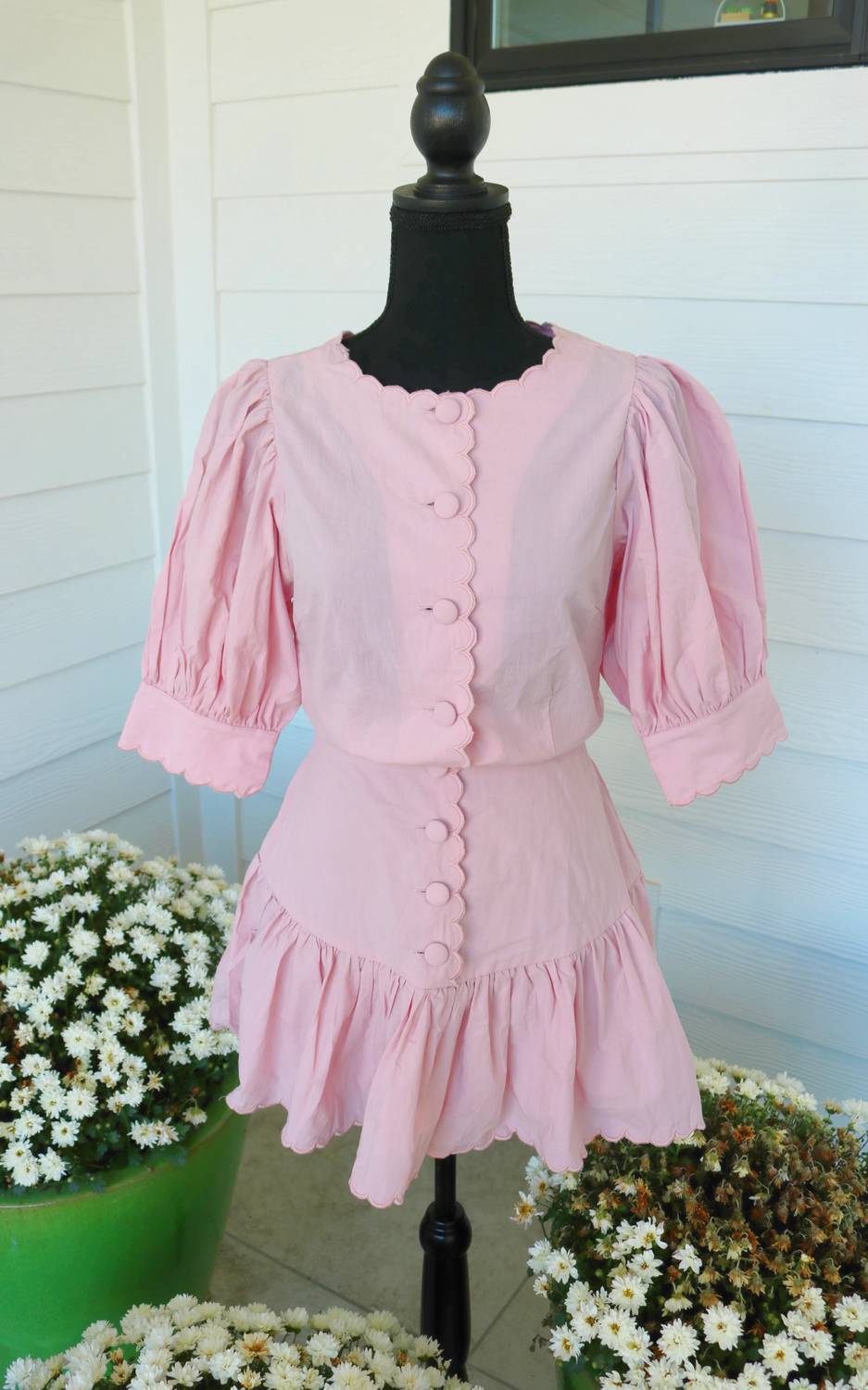 Mable - Women's Peony Blouse And Skirt Set