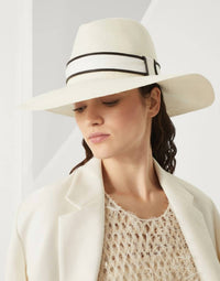 Brunello Cucinelli - Women's Panama Hat With Gros Grain Ribbon